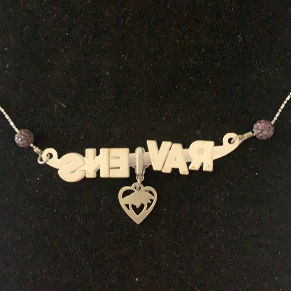 Baltimore Ravens block Name sparkle Ravens on 925 17” chain guc - Picture 6 of 8